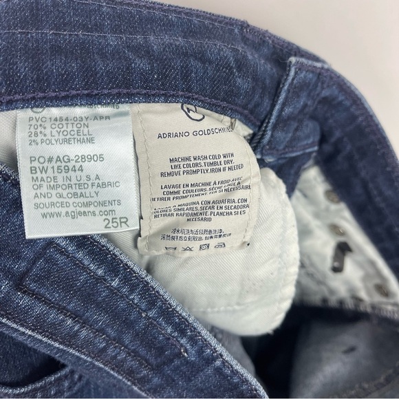 AG Jeans The Beau Slouchy Skinny Jeans Dark Wash Faded Women's Size 25R - Picture 9 of 10